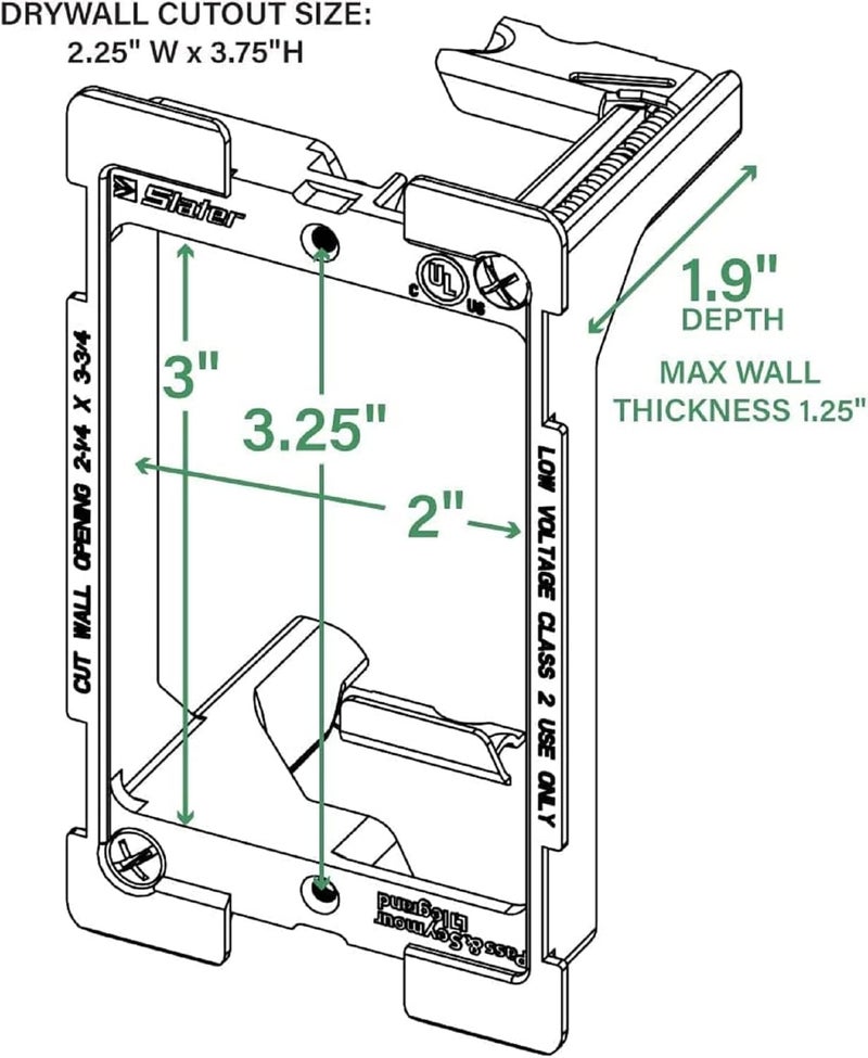 OnQ Legrand/ AC101001 1-Gang Low Voltage Bracket, Retrofit , Grey - Image 5